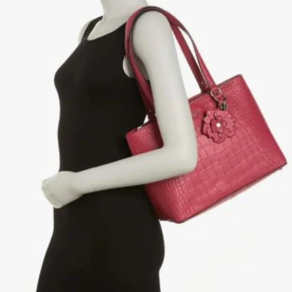 KARL LAGERFELD PARIS, Leather Tote Bag,‎ Classic Red